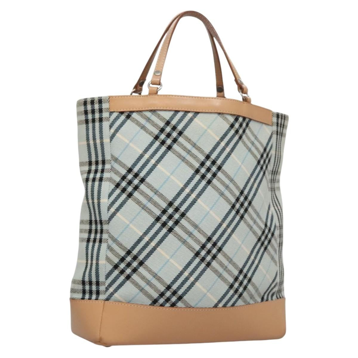 Burberry Nova Check Tote canvas check pattern, BLUE, CANVAS, Tote bag
