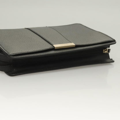 Salvatore Ferragamo Vintage clutch Bag Leather, BLACK, LEATHER, Clutche & pouche