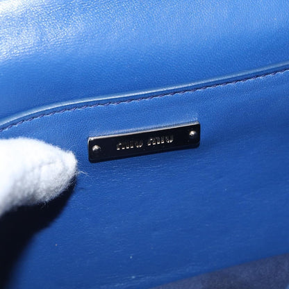 Miu Miu Madras Crystal Buckle Shoulder Bag Leather, Blue, Leather, Shoulder Bag