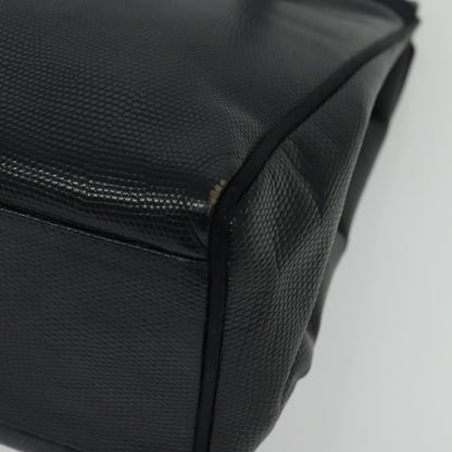 Salvatore Ferragamo Vintage Vara Bow Tote Lizard Embossed Leather, NAVY, LEATHER, Tote bag