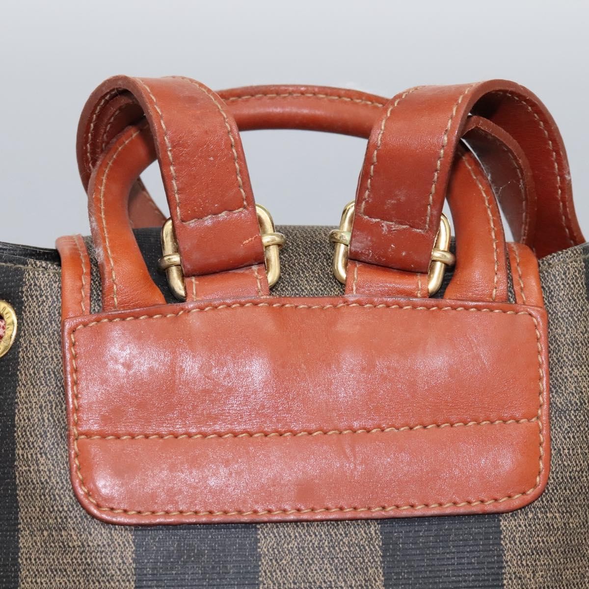 Fendi Pequin Front Pocket Backpack Coated Canvas, BROWN, CANVAS, Backpack