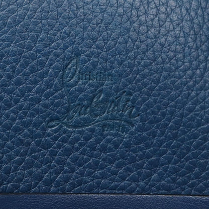 Christian Louboutin Trictrac Portfolio Bag Leather and Spiked Leather, BLUE, LEATHER, Handbag