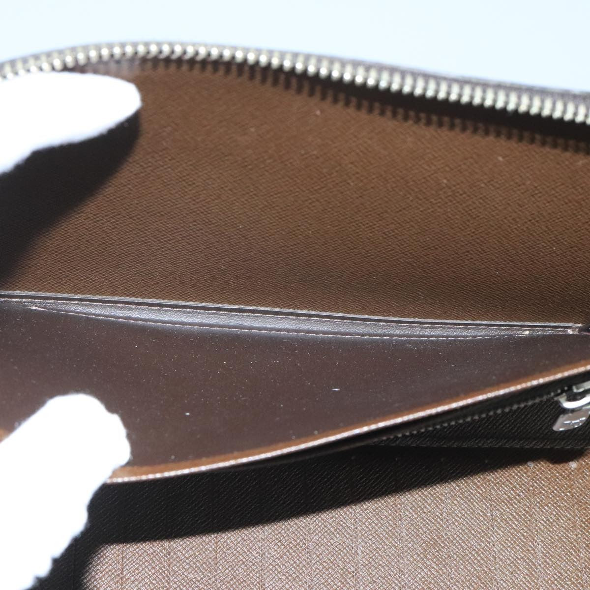 Louis Vuitton Atoll Organizer Wallet Taiga Leather, BROWN, LEATHER, Clutche & pouche