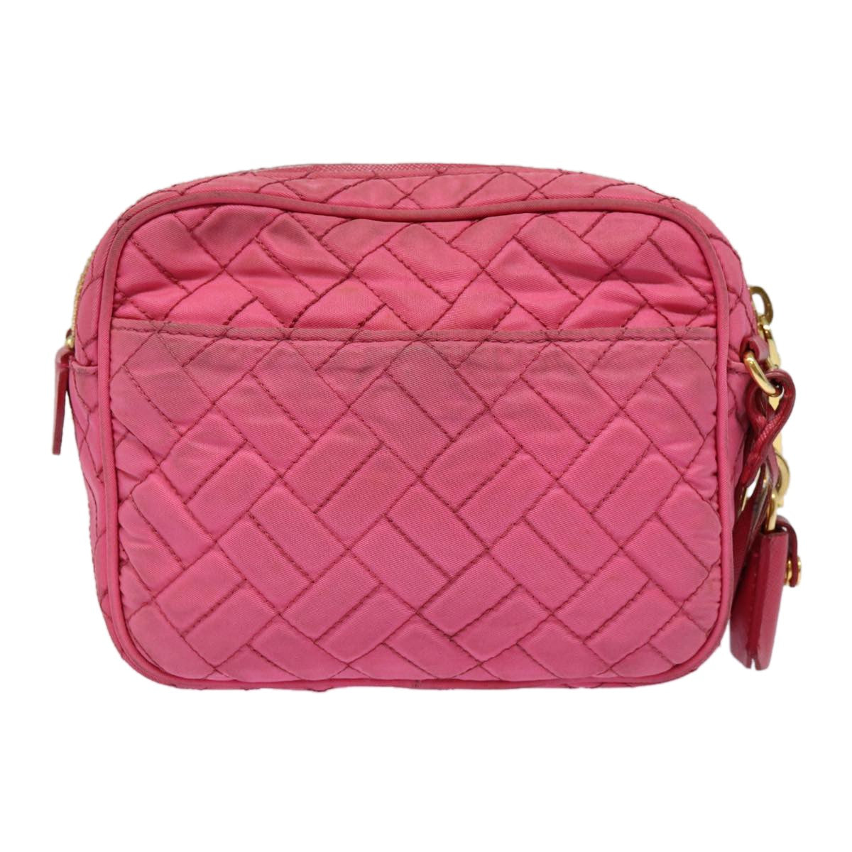 Prada Vintage Shoulder Bag Quilted Tessuto, PINK, NYLON, Shoulder bag