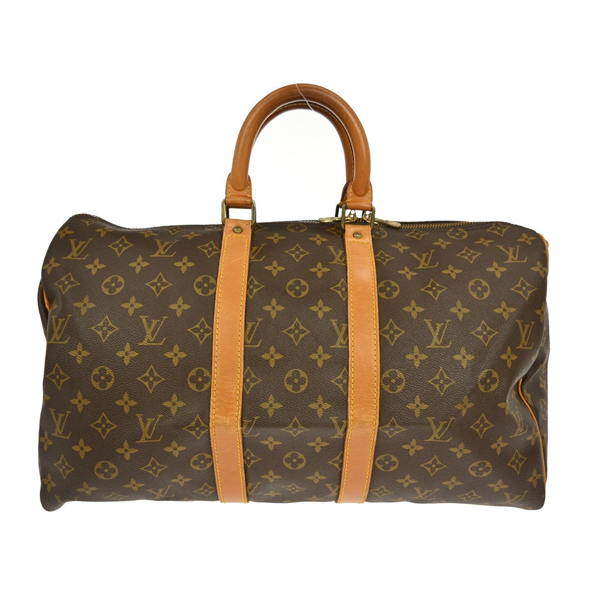 Louis Vuitton Keepall Bag Monogram Canvas, BROWN, CANVAS, Travel bag