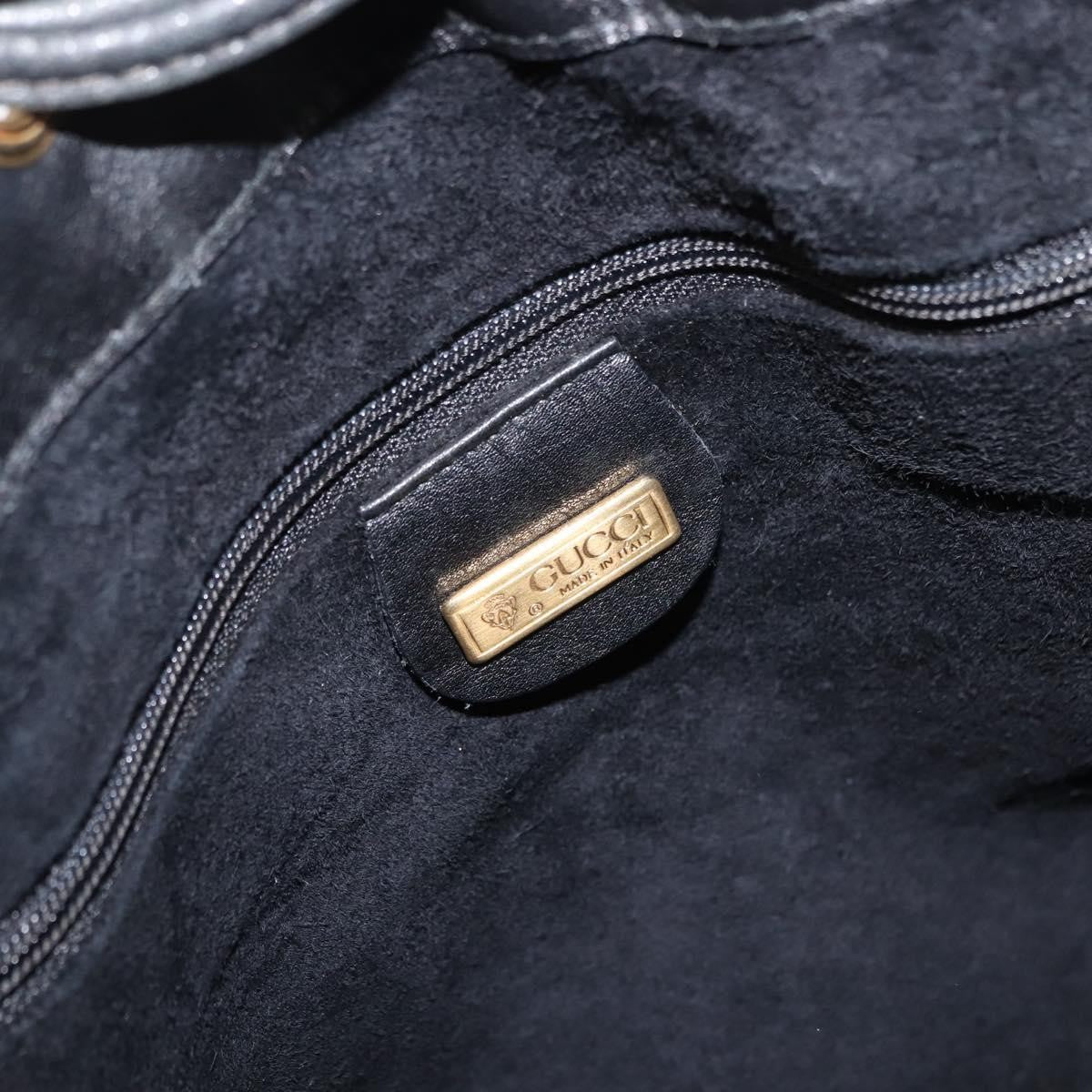 Gucci Vintage Drawstring Shoulder Bag Leather, BLACK, LEATHER, Shoulder bag