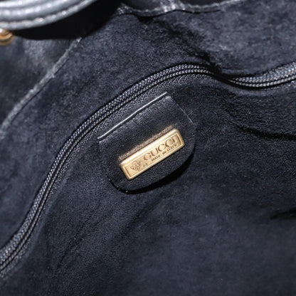 Gucci Vintage Drawstring Shoulder Bag Leather, BLACK, LEATHER, Shoulder bag