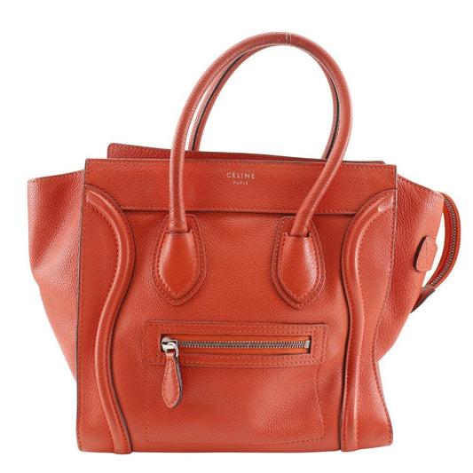 Celine Luggage Bag Grainy Leather, RED, LEATHER, Bag