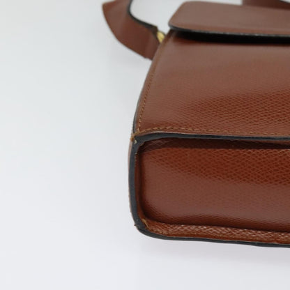 Celine Flap Shoulder Bag Leather, BROWN, LEATHER, Shoulder bag