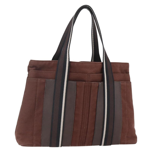Hermes Troca Horizontal Tote Canvas, BROWN, CANVAS, Tote bag