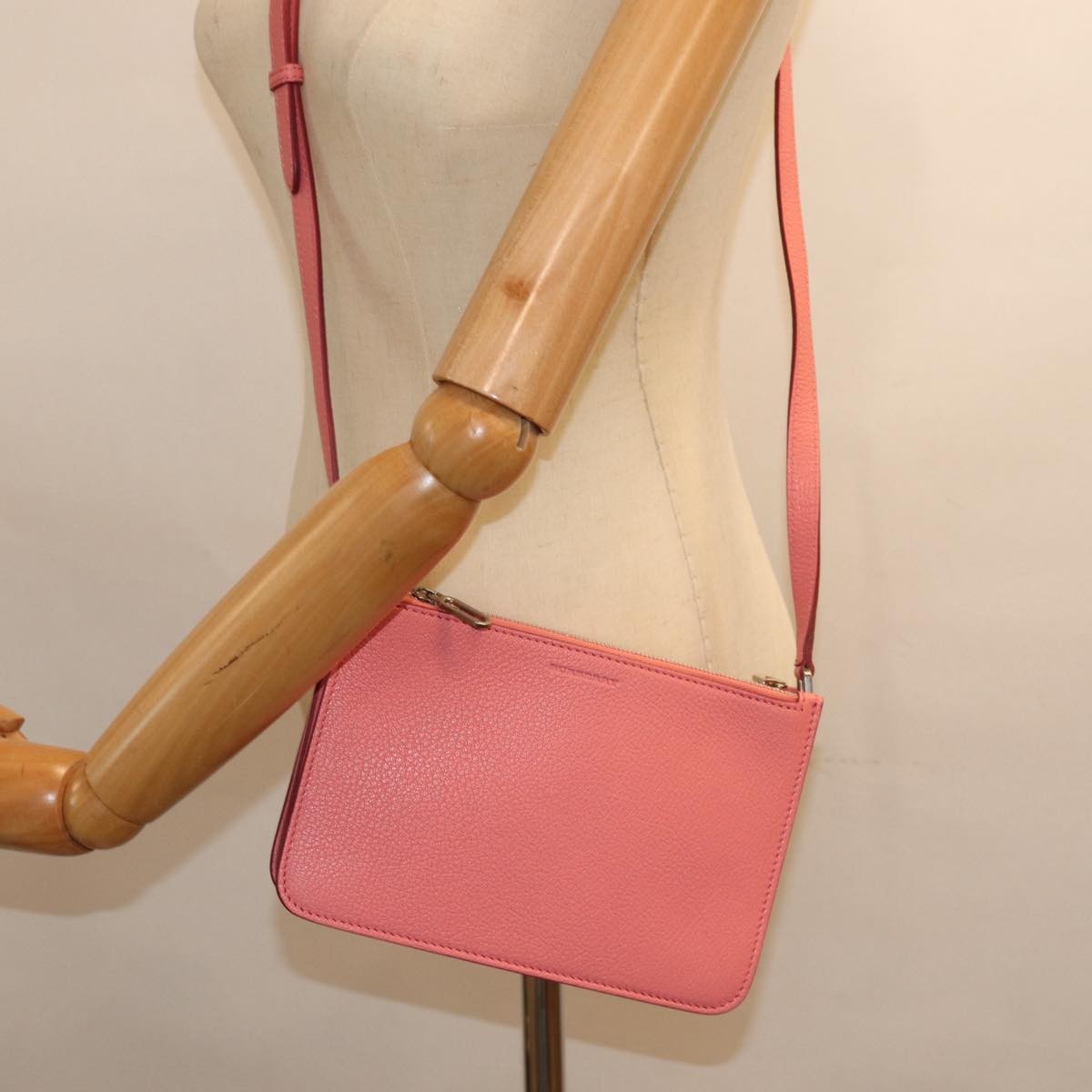 Burberry Penhurst Triple Zip Crossbody Leather, PINK, LEATHER, Shoulder bag