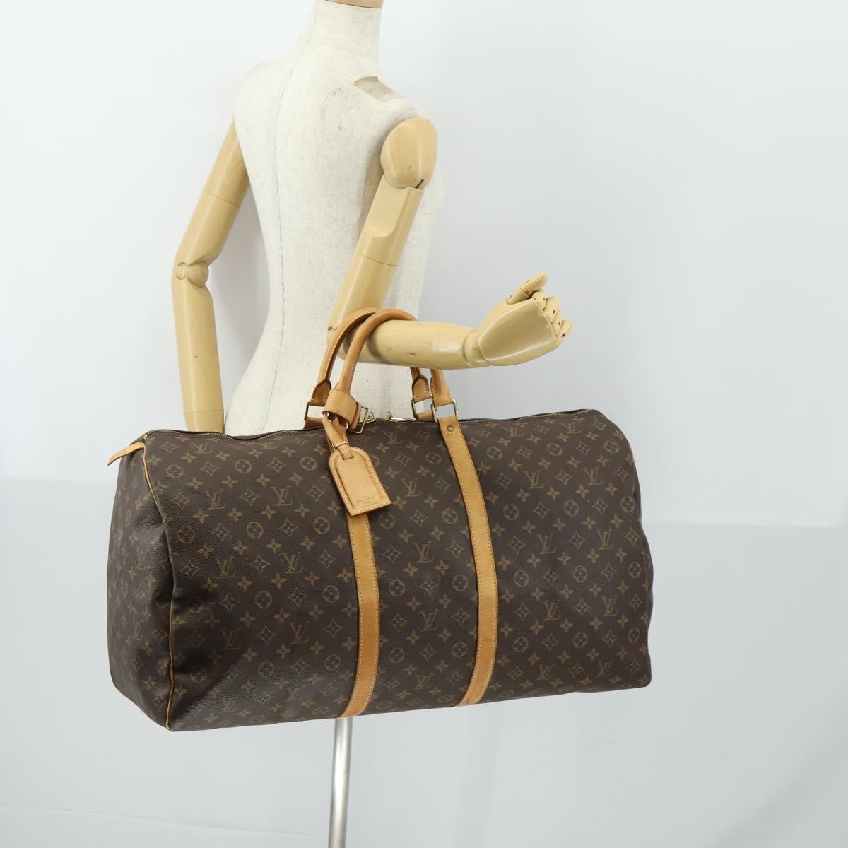 Louis Vuitton Keepall Bag Monogram Canvas, BROWN, CANVAS, Travel bag