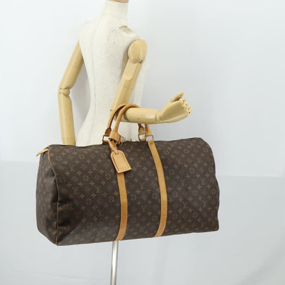 Louis Vuitton Keepall Bag Monogram Canvas, BROWN, CANVAS, Travel bag