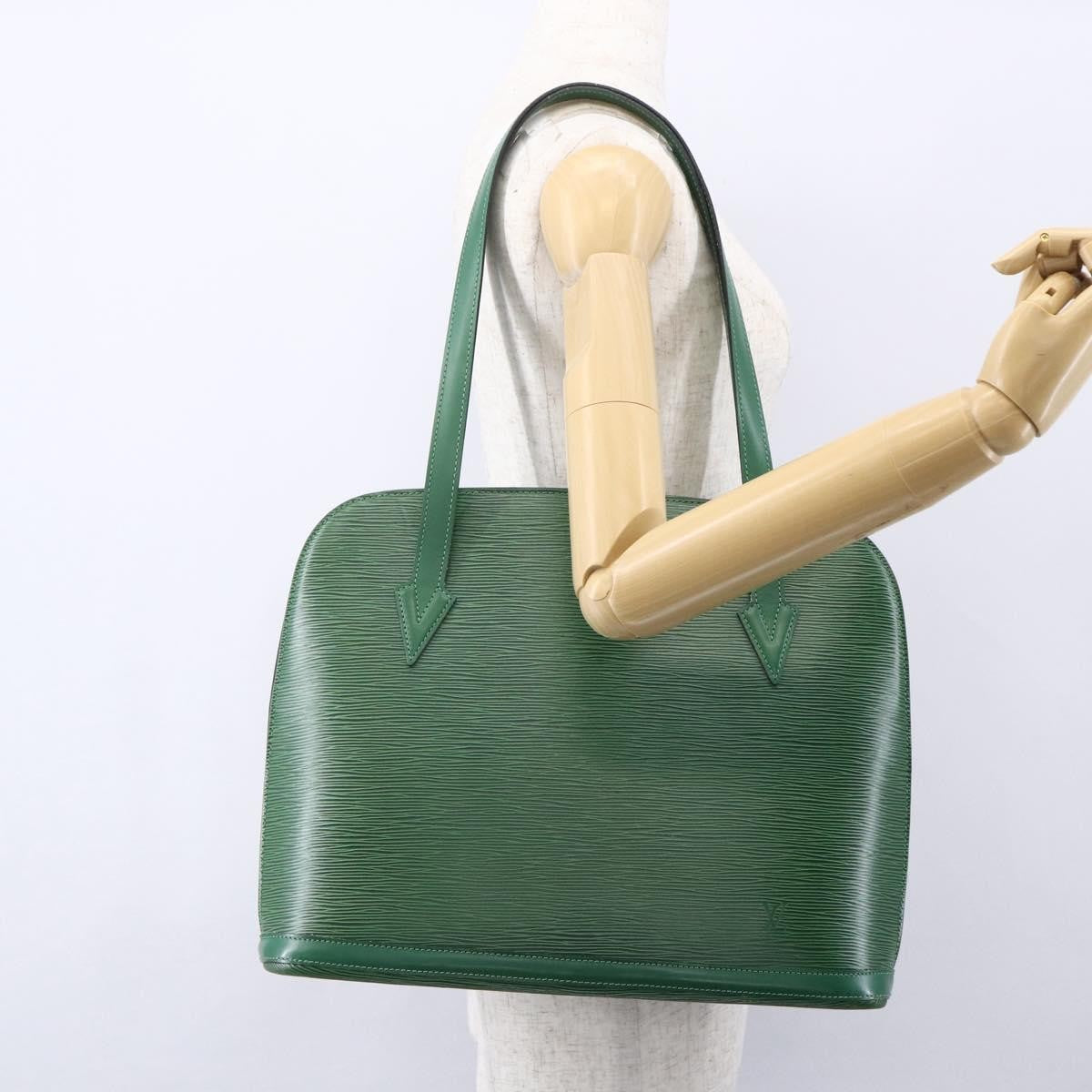 Louis Vuitton Lussac Handbag Epi Leather, GREEN, LEATHER, Shoulder bag