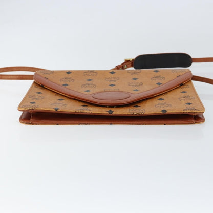MCM Visetos Shoulder bag Canvas and Leather, BROWN, CANVAS, Shoulder bag