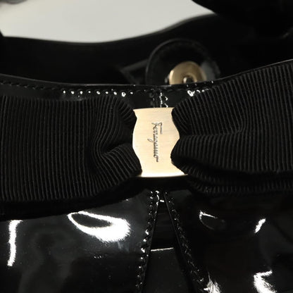 Salvatore Ferragamo Vala Handbag Patent leather, BLACK, PATENT_LEATHER, Handbag