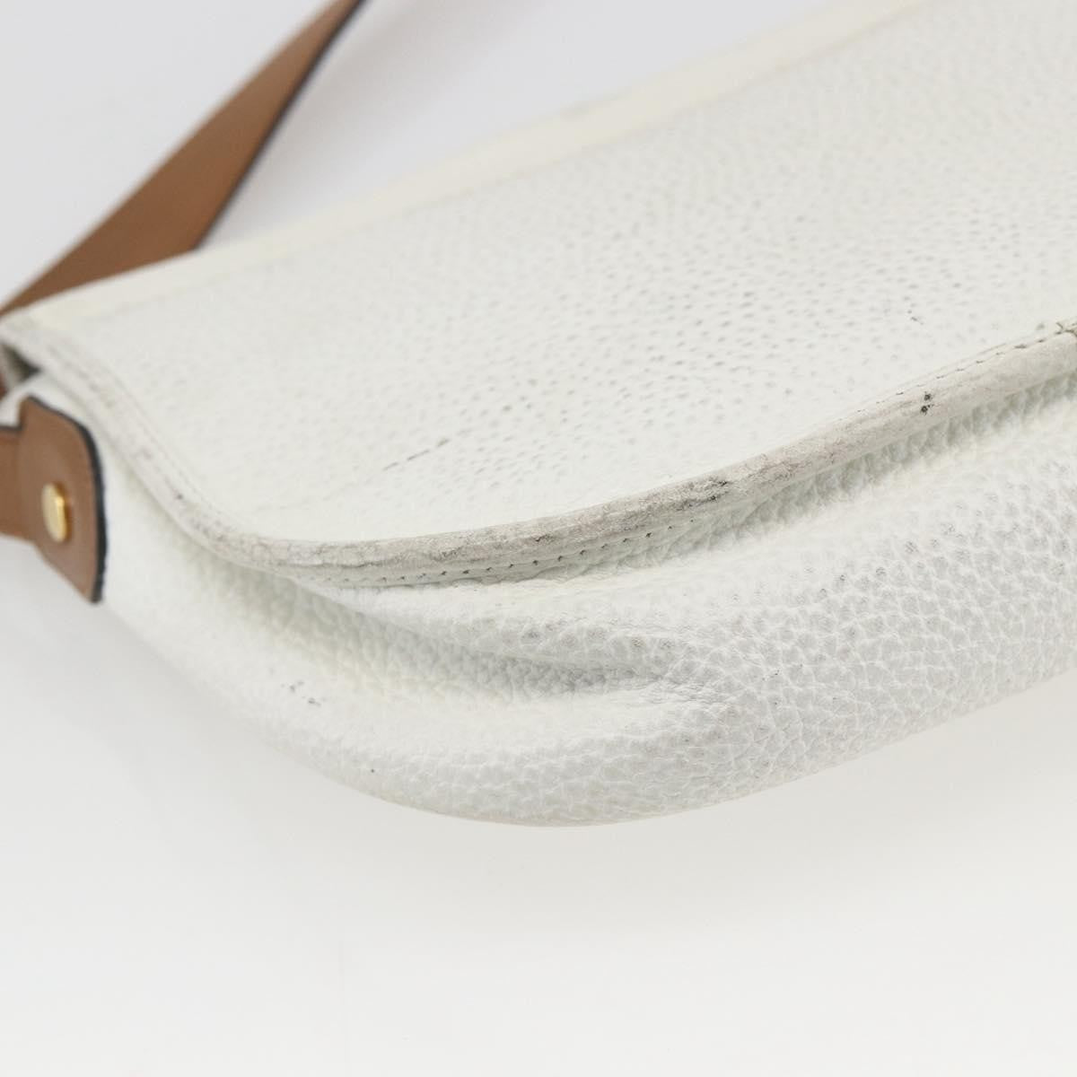 Christian Dior Vintage Shoulder Bag Leather, WHITE, LEATHER, Shoulder bag