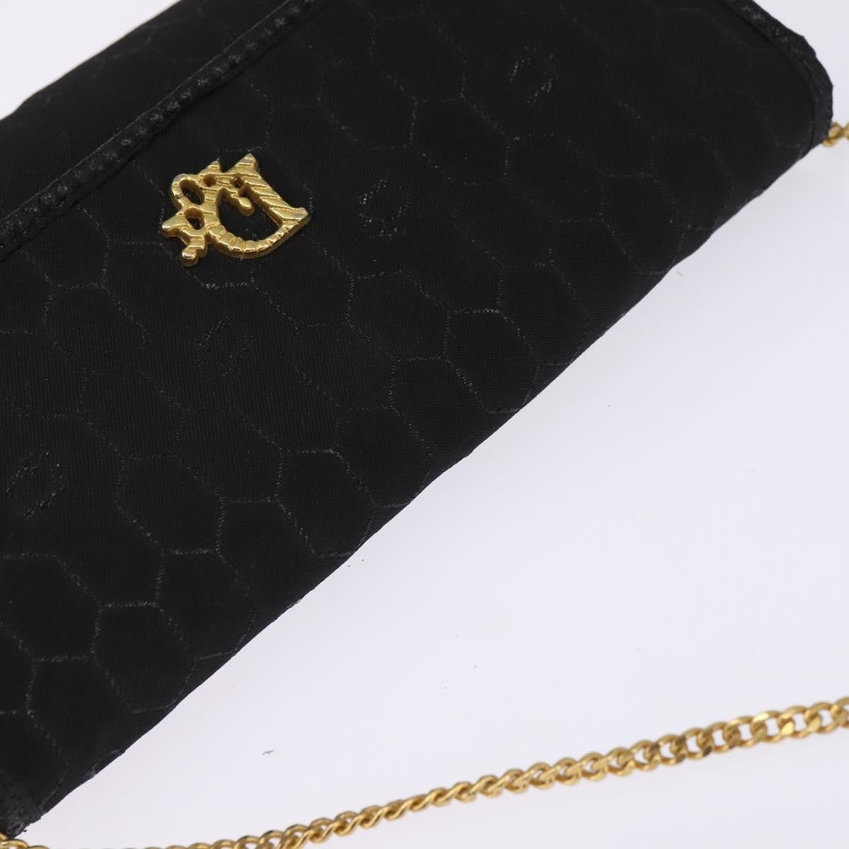 Christian Dior Vintage Honeycomb Flap Crossbody Bag Coated Canvas, BLACK, CANVAS, Clutche & pouche