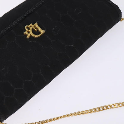 Christian Dior Vintage Honeycomb Flap Crossbody Bag Coated Canvas, BLACK, CANVAS, Clutche & pouche