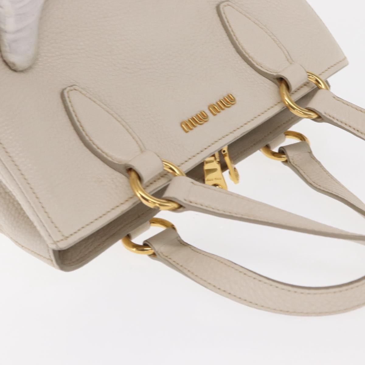 Miu Miu Phenix Convertible Tote Leather, WHITE, LEATHER, Handbag