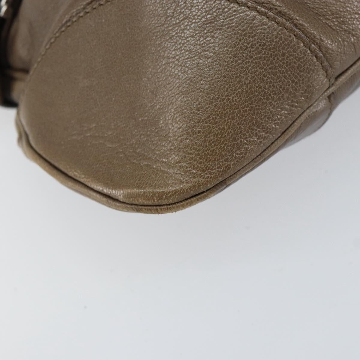 Salvatore Ferragamo Gancini handbag Leather, BROWN, LEATHER, Handbag