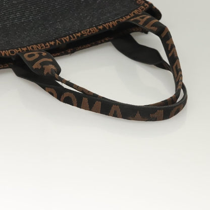 Fendi Zucca Tote bag Straw, BLACK, WOOD, Tote bag