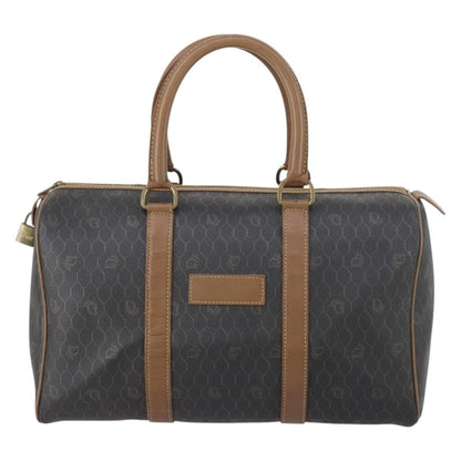 Christian Dior Vintage Honeycomb Boston bag Canvas and Leather, BLACK, CANVAS, Travel bag