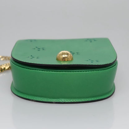 Celine Shoulder Bag Leather, GREEN, LEATHER, Shoulder bag