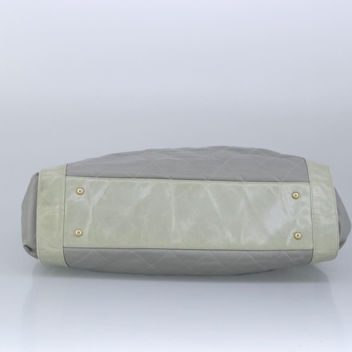 Chanel Chain Shoulder Bag Leather, GRAY, LEATHER, Shoulder bag