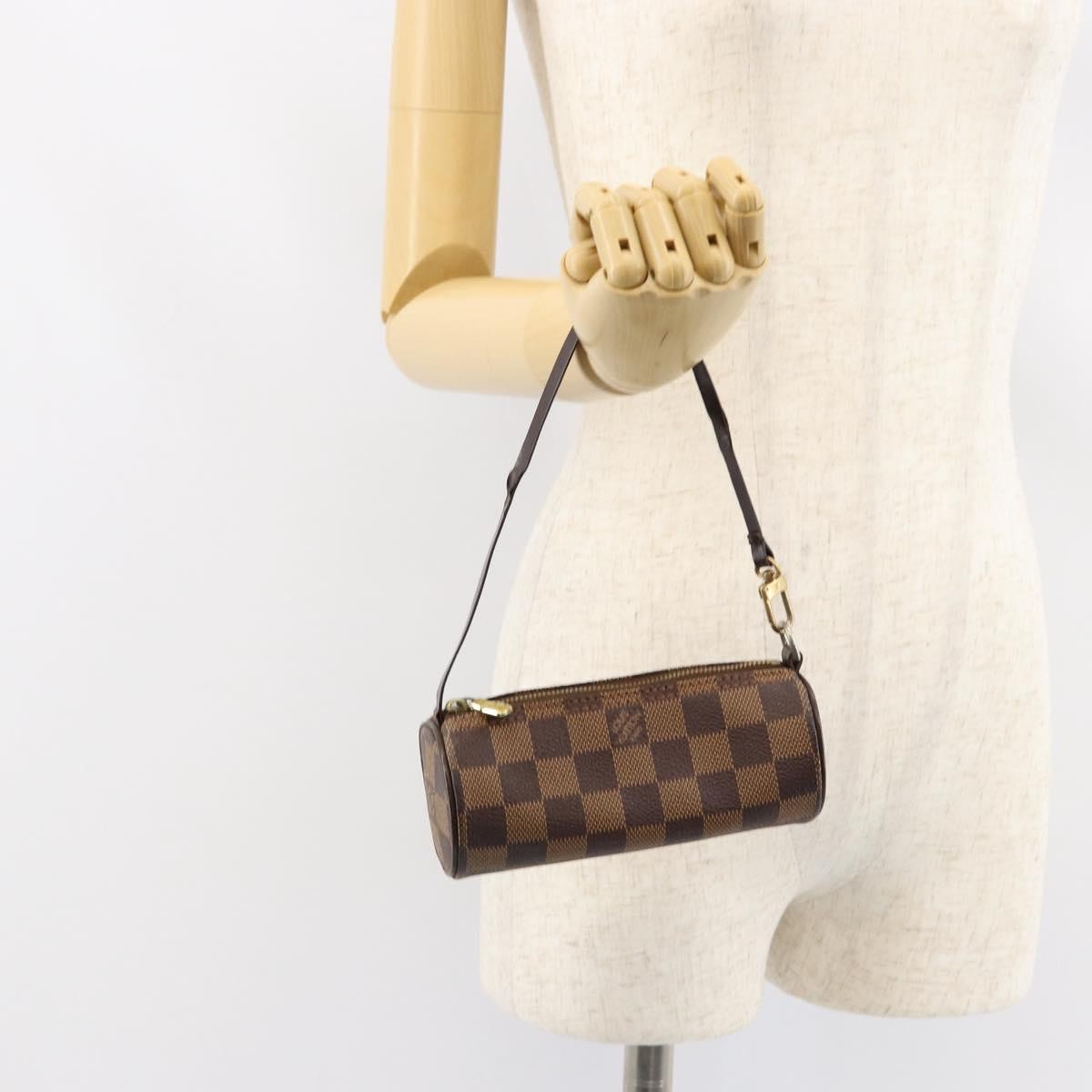 Louis Vuitton Papillon Pochette Damier, BROWN, CANVAS, Clutche & pouche