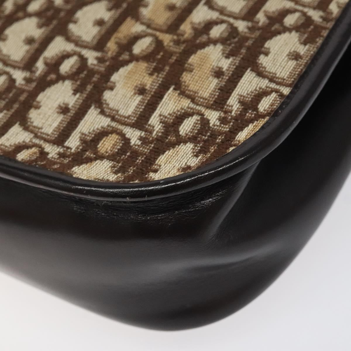 Christian Dior Vintage CD Flap Shoulder Bag Canvas, BROWN, CANVAS, Shoulder bag