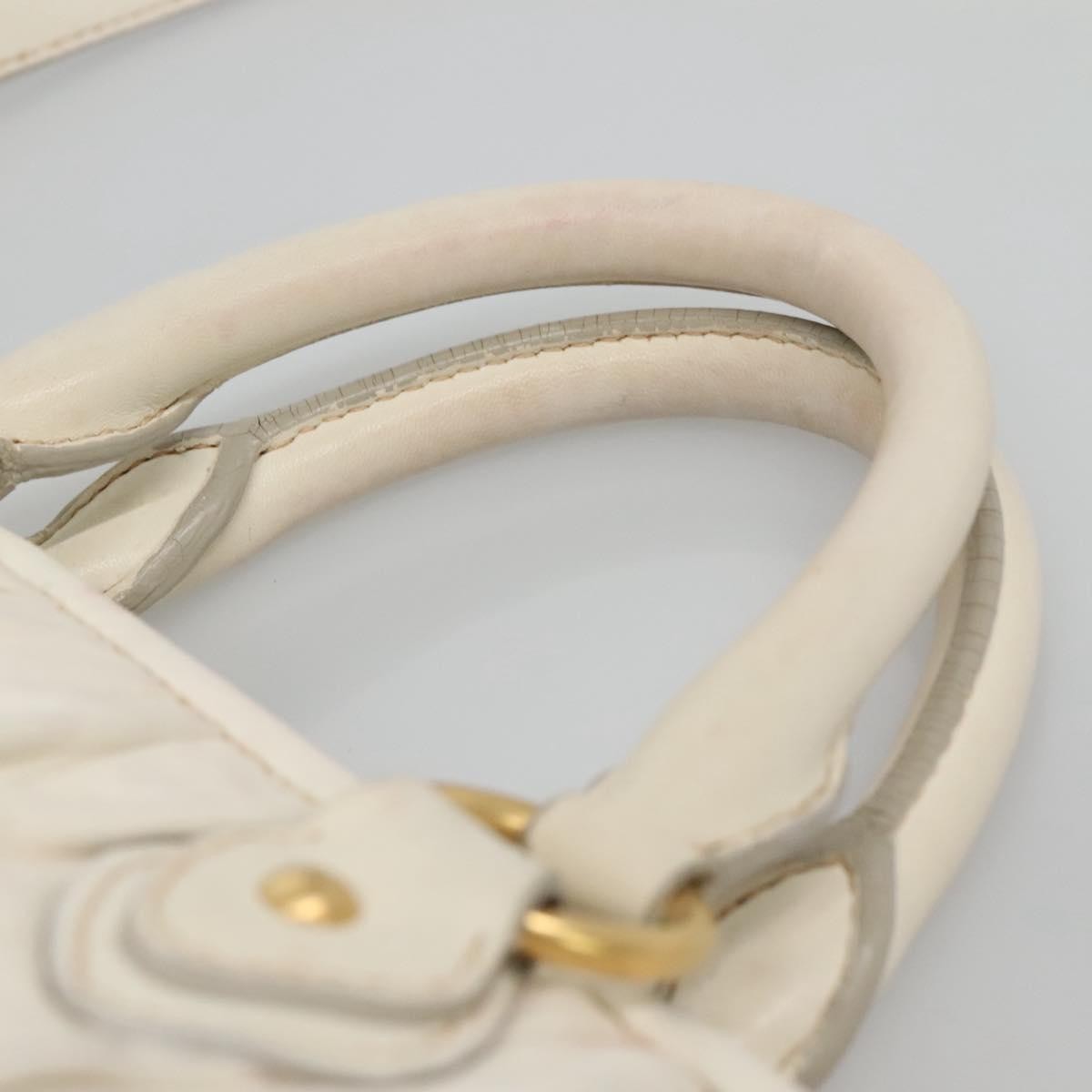 Miu Miu Vintage Tote bag Leather, WHITE, LEATHER, Tote bag