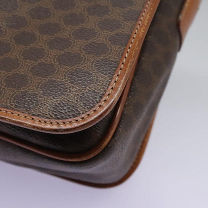 Celine Macadam Shoulder Bag PVC Leather, BROWN, CANVAS, Shoulder bag