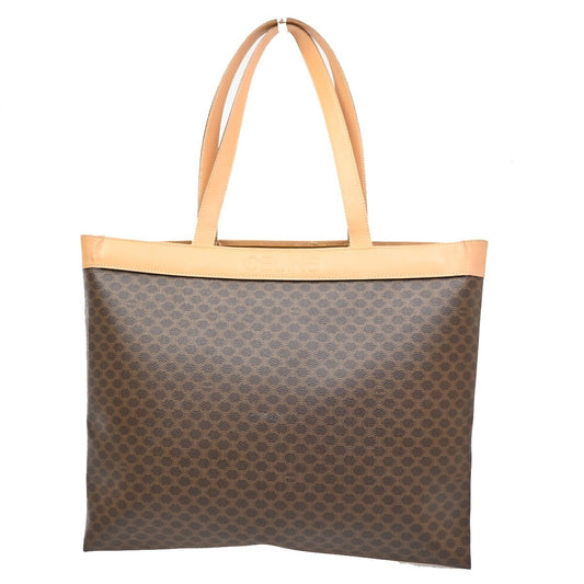 Celine Vintage Macadam Tote bag Canvas and Leather, BROWN, CANVAS, Tote bag