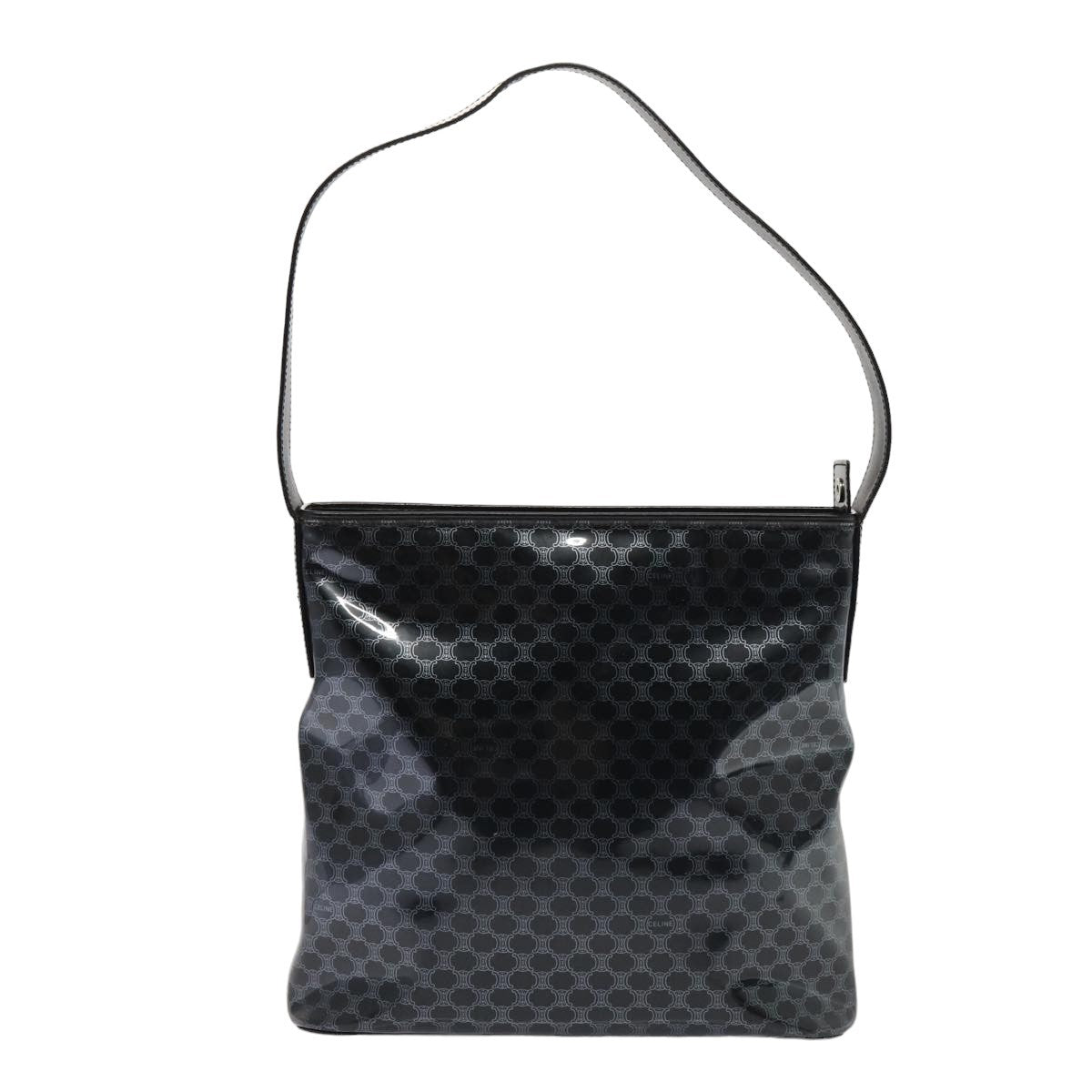 Celine Vintage Macadam Shopper Tote Venyl, BLACK, CANVAS, Tote bag