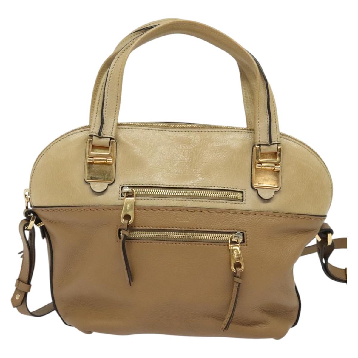 Chloe Angie Tote Leather, BROWN, LEATHER, Tote bag