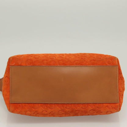 Celine C Macadam Handbag Suede, ORANGE, SUEDE, Handbag
