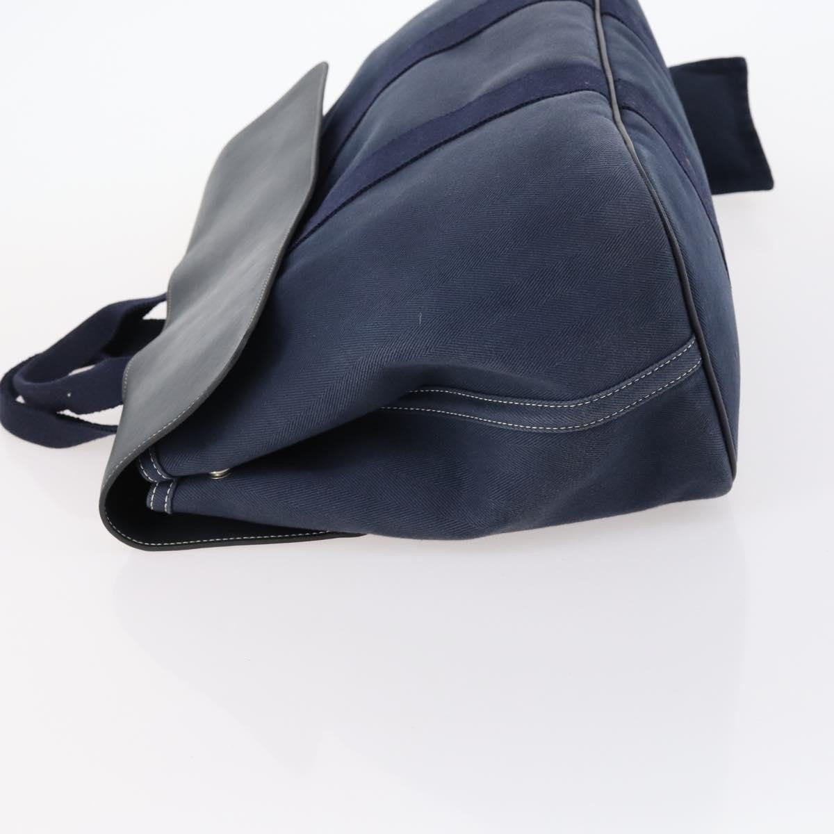 Hermes Valparaiso Bag Toile and Leather, NAVY, CANVAS, Handbag