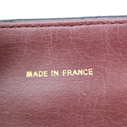 Chanel Vintage Chain Flap Bag Quilted Leather, NAVY, LEATHER, Shoulder bag