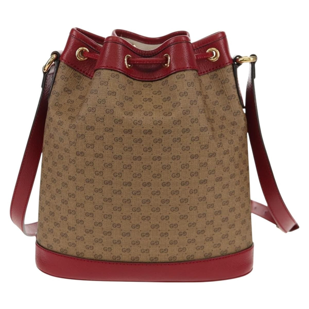 Gucci Doraemon Bucket Bag Printed Mini GG Coated Canvas, BEIGE, PVC, Shoulder bag