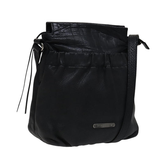 Burberry Vintage Crossbody Bag Leather, BLACK, LEATHER, Shoulder bag
