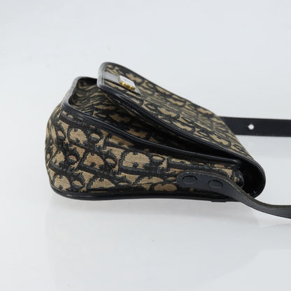 Christian Dior Vintage Trotter Shoulder Bag Canvas, NAVY, CANVAS, Shoulder bag