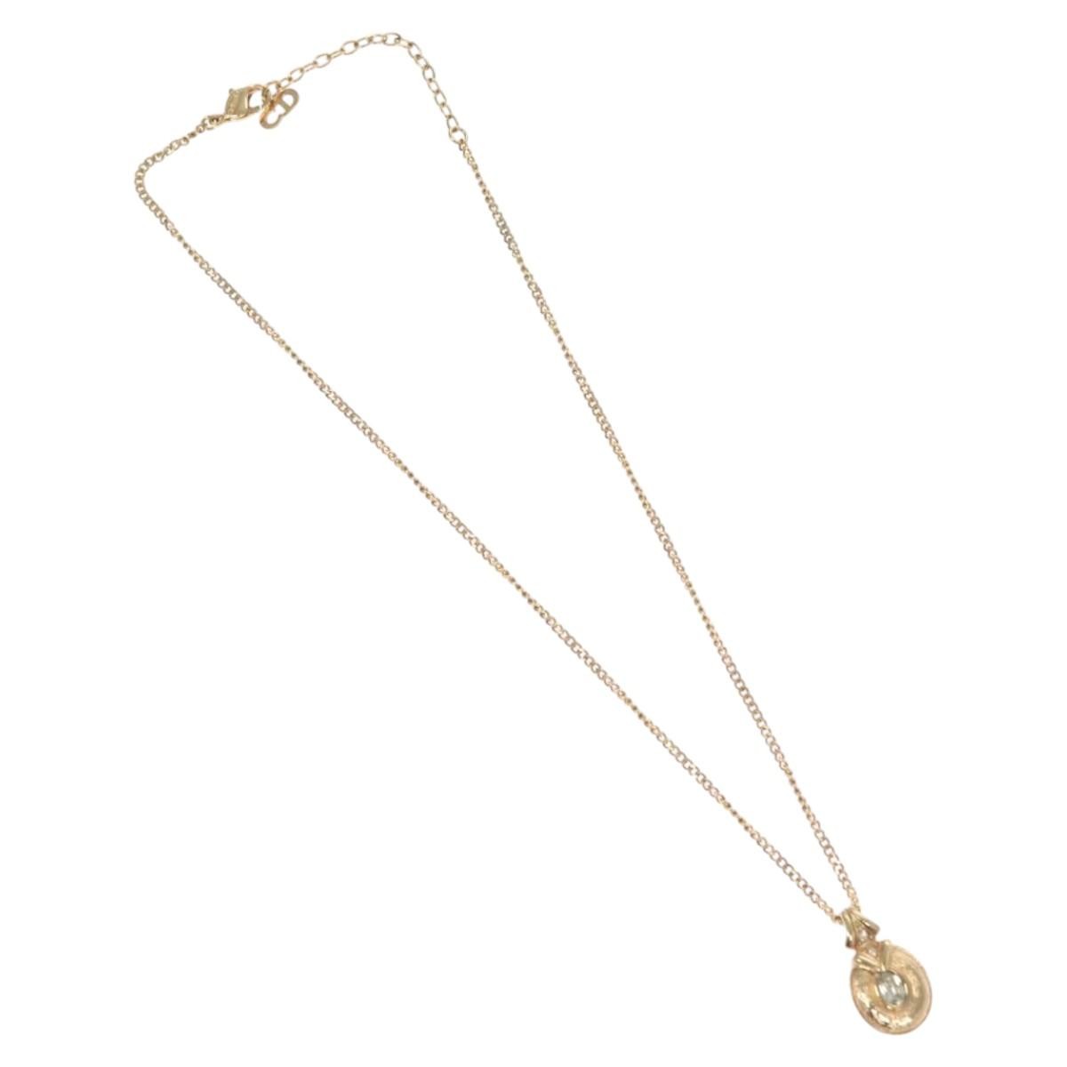 Christian Dior CD Pendant Necklace Metal, GOLD, METAL, Necklace