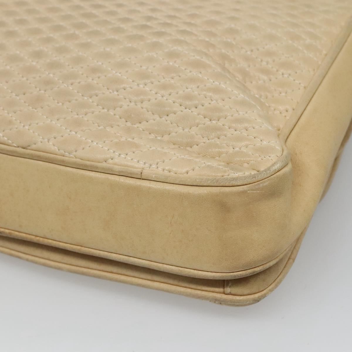 Bally Vintage Chain Shoulder Bag Quilted Leather, BEIGE, LEATHER, Shoulder bag