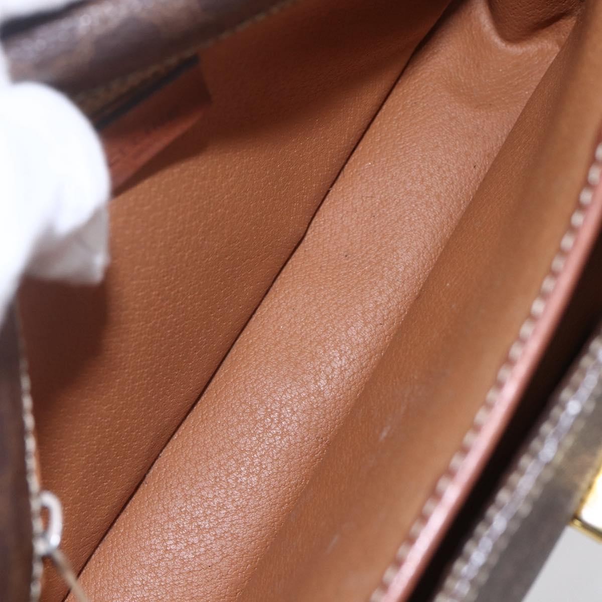 Celine Flap Shoulder Bag Canvas, BROWN, CANVAS, Shoulder bag