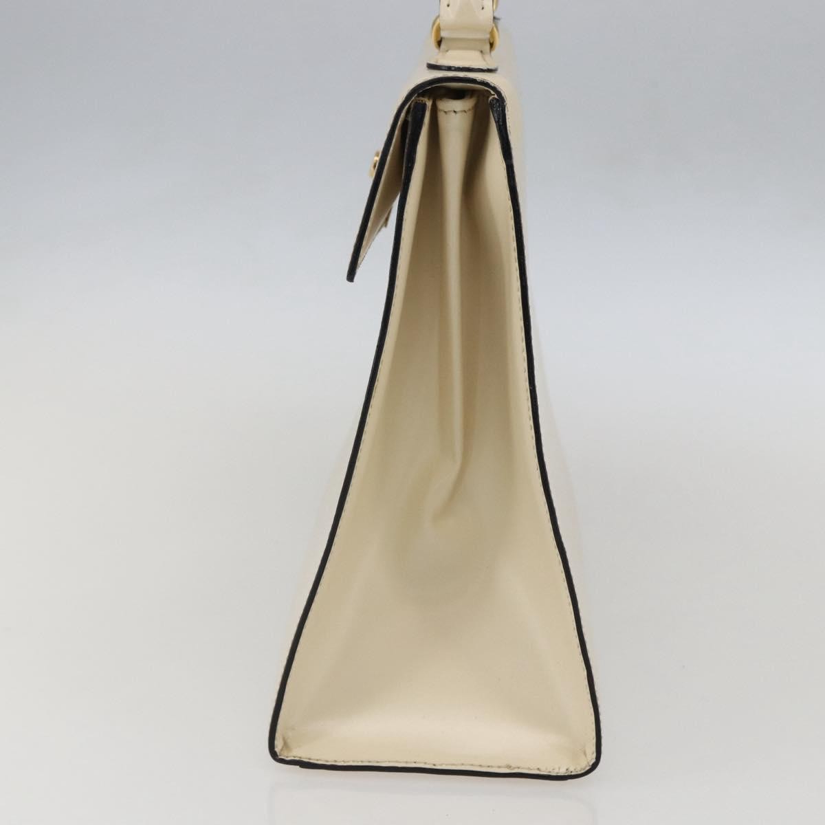 Celine Vintage Logo Top Handle Bag Leather, WHITE, LEATHER, Handbag