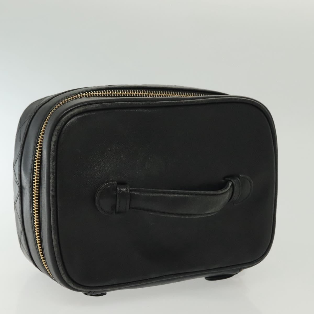 Chanel Vanity pouch Leather, BLACK, LEATHER, Toiletry Case