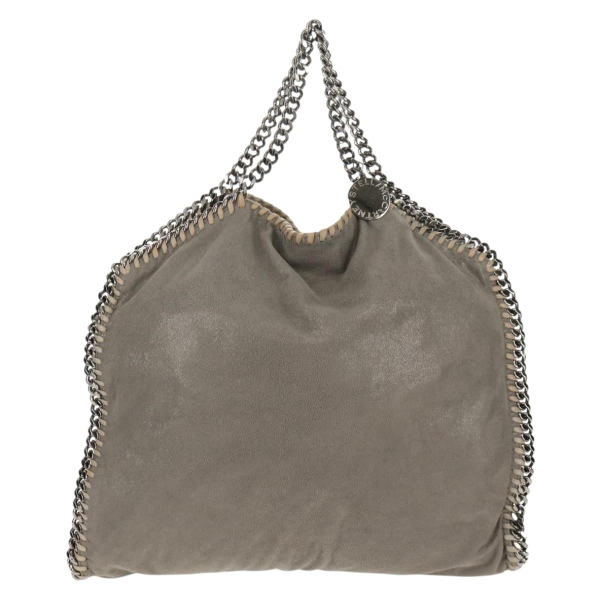 Stella McCartney Falabella Fold Over Bag Faux Leather, GRAY, POLYESTER, Shoulder bag