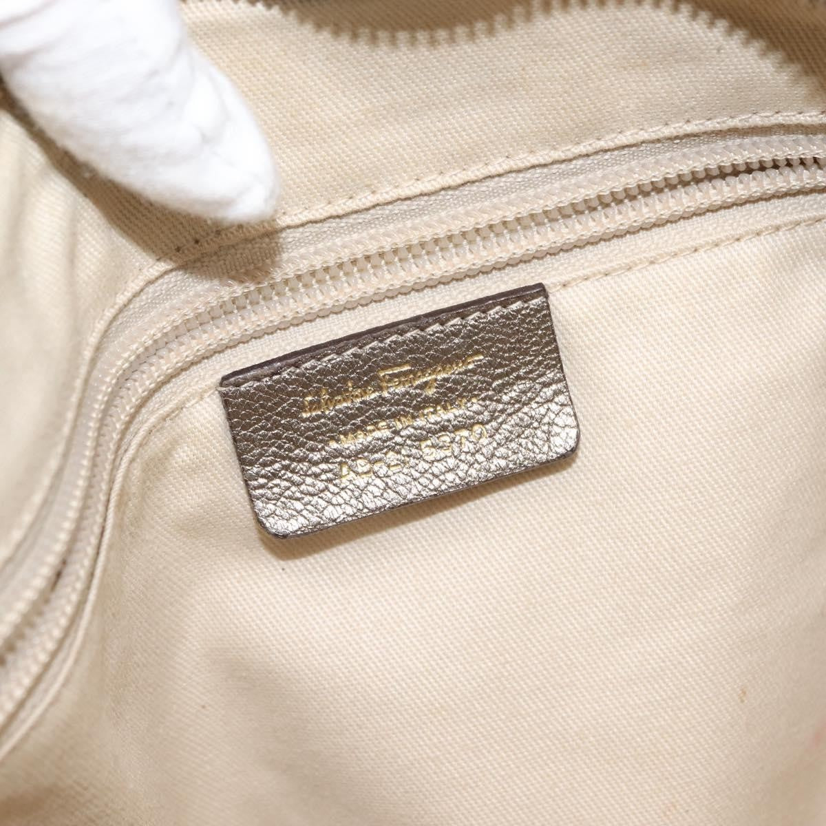 Salvatore Ferragamo Gancini Tote Leather, GOLD, LEATHER, Tote bag