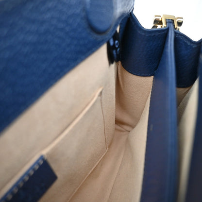 Gucci Ophidia Chain Shoulder Bag Leather, NAVY, LEATHER, Shoulder bag